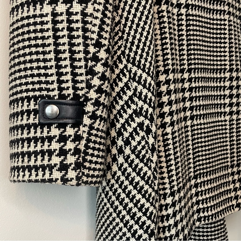 Ricki's Monochrome Houndstooth Trench Coat Jacket - Picture 7 of 15